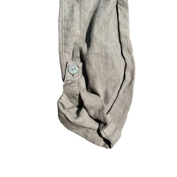 PURE J.JILL 100% Linen Green Garment-Dyed Linen Pants Size XS Petite - Picture 4 of 7